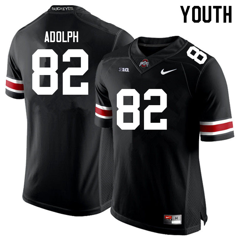 Ohio State Buckeyes David Adolph Youth #82 Black Authentic Stitched College Football Jersey